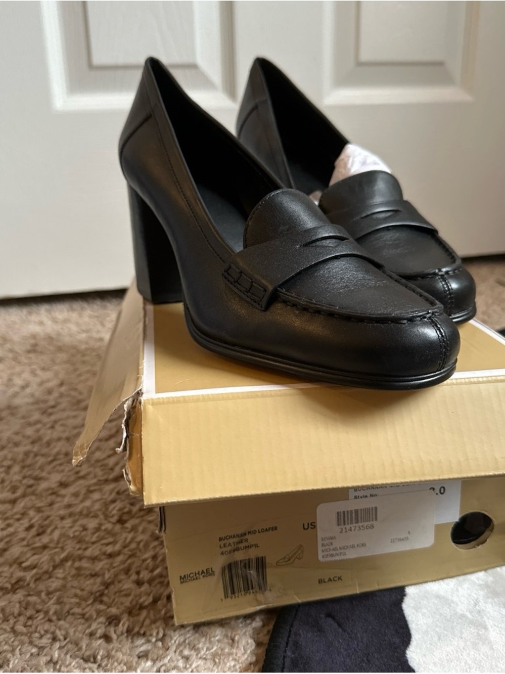 NEW Michael Kors Women's LEATHER Black Loafers
